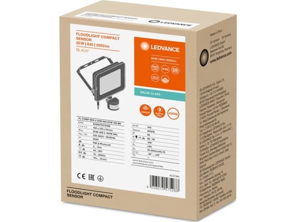 LEDVANCE valonheitin Compact Value Sensor 2000lm 20W 840 IP65
