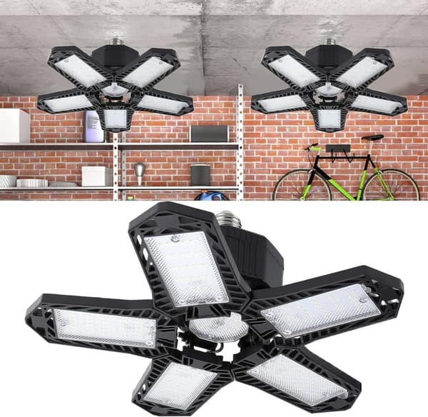 Justerbar LED Garagelampa / Verkstadslampa, E27, 120W, 14000 LM