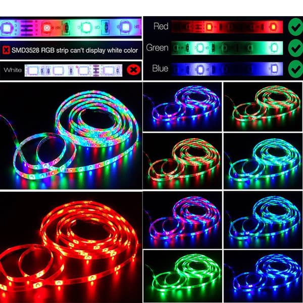 Premium RGB LED-list 2835, 5 meter, fjärrkontroll, android & iOS