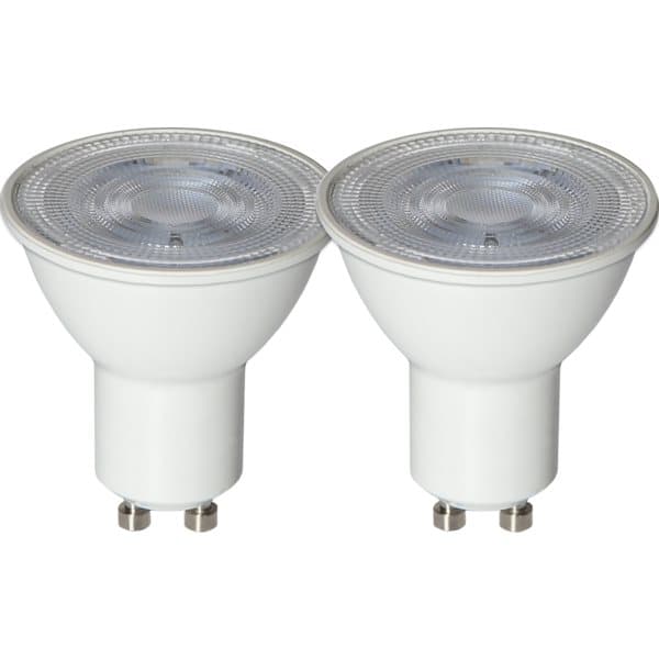LED Spotlight, Räfflad, GU10, 3000K, 360lm, Varmvit, 2-pack