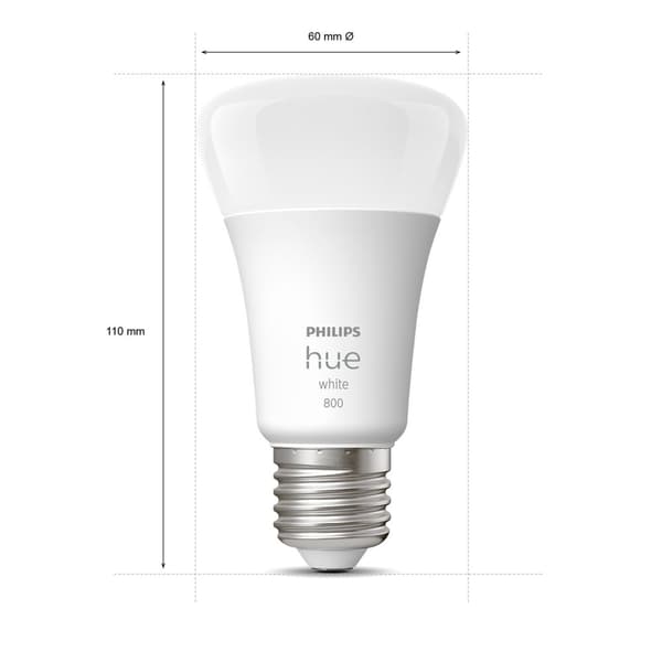 Hue White E27 A60 800lm 4-pak