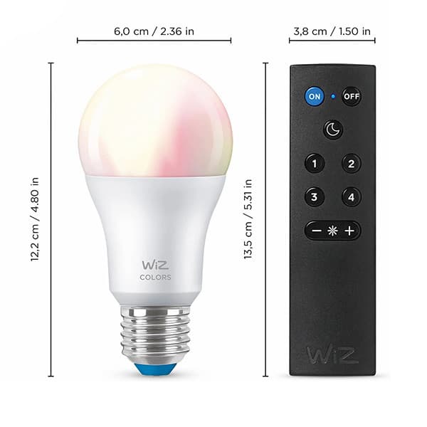 WiZ älylamppu, 806 lm, E27, RGBW, Wi-Fi, 2 kpl