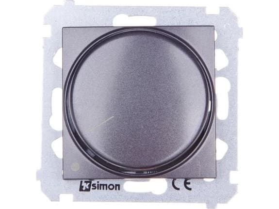 Kontakt-Simon Simon 54 LED roterande tvåpolig dimmer 5-215W antracit DS9L2.01/48 WMDS-004xL2-048