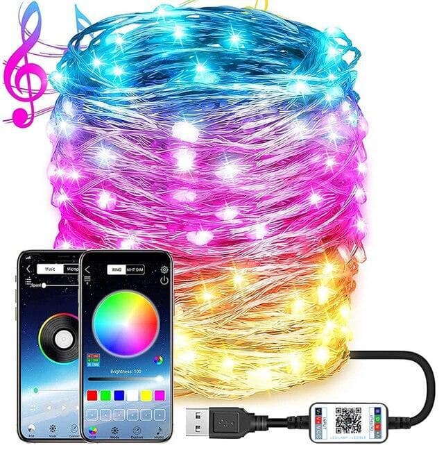 Bluetooth Julljus RGB USB Fairy Lights