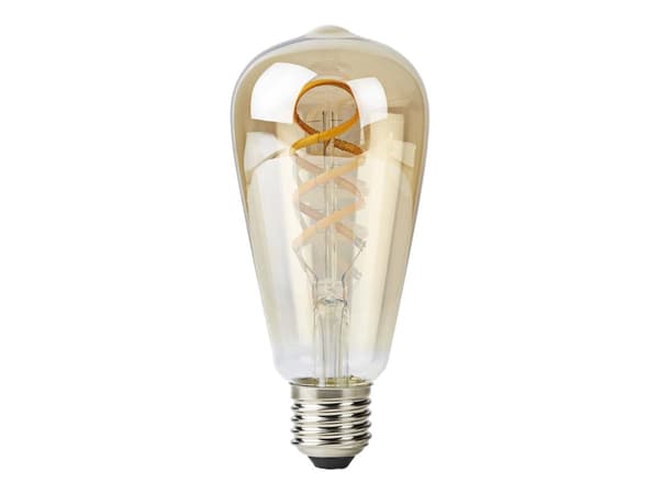 Nedis SmartLife - LED-glödlampa med filament - form: ST64 - E27 - 4.9 W (motsvarande 40 W) - klass G - varmt till kallt vitt ljus - 1800-6500 K - gul