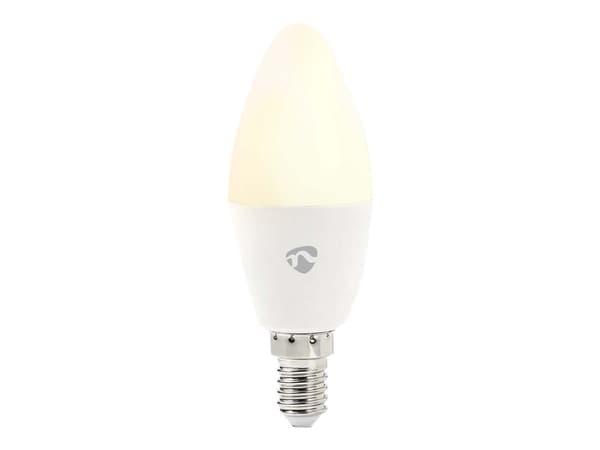 Nedis SmartLife - LED-lyspære - form: stearinlys - E14 - 4.9 W (ekvivalent 40 W) - klasse F - RGB/varmt til kjølig hvitt lys - 2700-6500 K - hvit