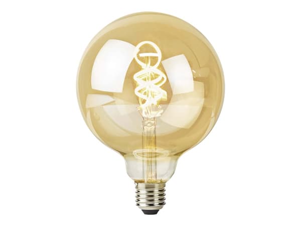 Nedis SmartLife - LED-glödlampa med filament - form: glob - E27 - 4.9 W (motsvarande 40 W) - klass G - varmt till kallt vitt ljus - 1800-6500 K - gul