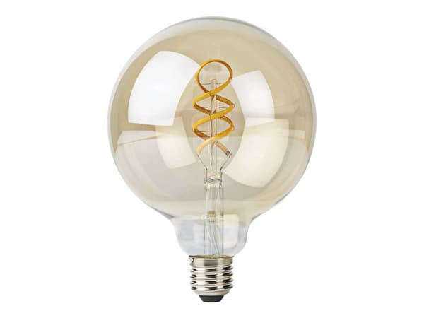 Nedis SmartLife - LED-glödlampa med filament - form: glob - E27 - 4.9 W (motsvarande 40 W) - klass G - varmt till kallt vitt ljus - 1800-6500 K - gul