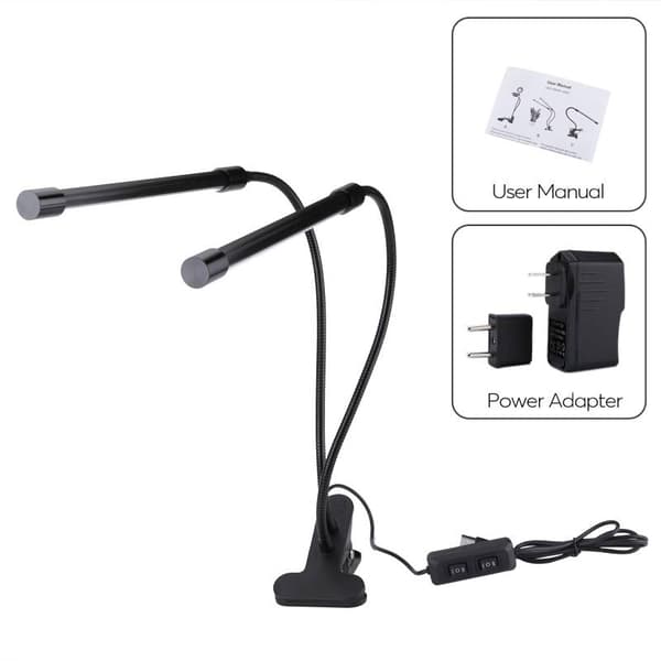 18W Flexibel LED växtlampa, 2x justerbara armar, klämma, optimerad våglängd