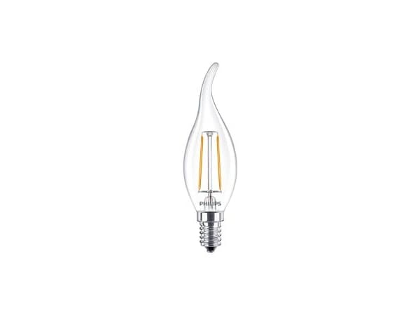Philips CorePro - LED-glödlampa med filament - form: BA35 - klar finish - E14 - 2 W (motsvarande 25 W) - klass E - varmt vitt ljus - 2700 K