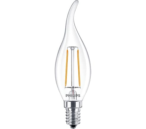 Philips CorePro - LED-glödlampa med filament - form: BA35 - klar finish - E14 - 2 W (motsvarande 25 W) - klass E - varmt vitt ljus - 2700 K