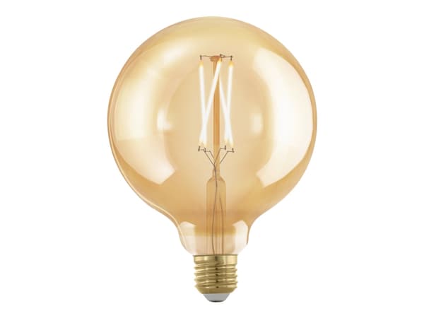 Eglo - LED-glödlampa med filament - form: G125 - E27 - 4 W (motsvarande 28 W) - varmt vitt ljus - 1700 K - bärnsten