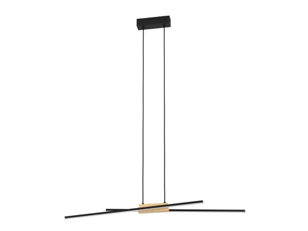 EGLO PANAGRIA LANGBORD 2L SORT/TRE FSC Sort, Brun, Hvit