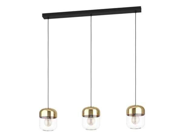 EGLO Maryvilla, Fleksibel montering, Sort, Bronse, Gull, Gull, Gjennomsiktig, Glass, Stål, Glass, Sort Svart, brons, Guld