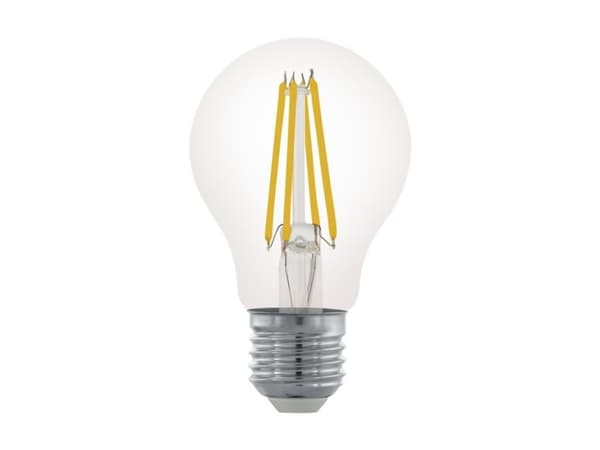 Eglo - LED-filamentlyspære - form: A60 - E27 - 7.5 W (ekvivalent 60 W) - klasse F - varmt hvitt lys - 2700 K - gjennomsiktig