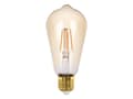 Miniatyrbilde 3 av 5: Eglo - LED-filamentlyspære - form: ST64 - E27 - 4 W (ekvivalent 26 W) - klasse G - varmt hvitt lys - 2200 K - ravgul