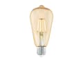 Miniatyrbilde 2 av 5: Eglo - LED-filamentlyspære - form: ST64 - E27 - 4 W (ekvivalent 26 W) - klasse G - varmt hvitt lys - 2200 K - ravgul
