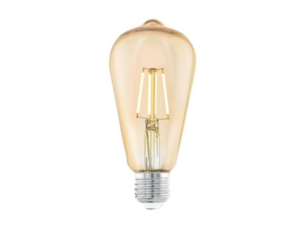 Eglo - LED-filamentlyspære - form: ST64 - E27 - 4 W (ekvivalent 26 W) - klasse G - varmt hvitt lys - 2200 K - ravgul