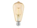 Miniatyrbilde 1 av 5: Eglo - LED-filamentlyspære - form: ST64 - E27 - 4 W (ekvivalent 26 W) - klasse G - varmt hvitt lys - 2200 K - ravgul
