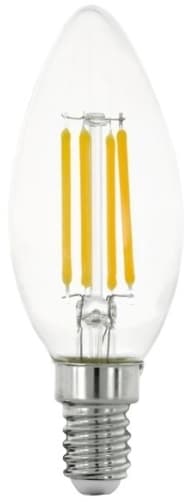 Eglo - LED-filamentlyspære - form: C35 - E14 - 4 W (ekvivalent 40 W) - klasse E - varmt hvitt lys - 2700 K
