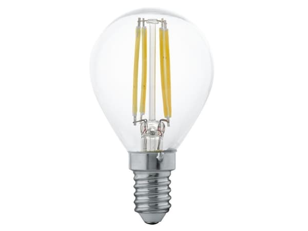 Eglo - LED-glödlampa med filament - form: P45 - E14 - 4 W (motsvarande 32 W) - klass F - varmt vitt ljus - 2700 K - transparent