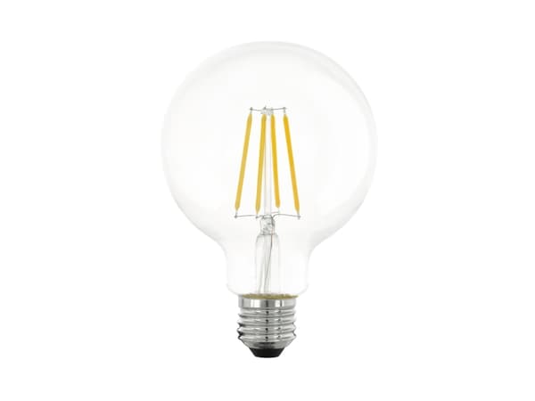Eglo - LED-filamentlyspære - form: G95 - E27 - 7.3 W (ekvivalent 60 W) - klasse E - varmt hvitt lys - 2700 K - gjennomsiktig