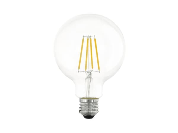 Eglo - LED-filamentlyspære - form: G95 - E27 - 7.3 W (ekvivalent 60 W) - klasse E - varmt hvitt lys - 2700 K - gjennomsiktig