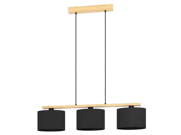 EGLO CASTRALVO LANGBORD 3XE27 L975 SORT FSC Sort, Brun