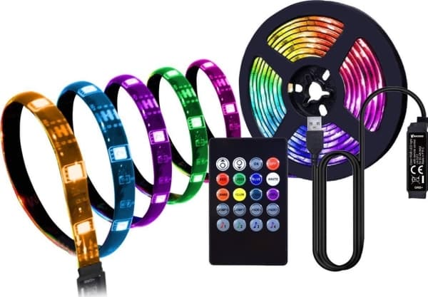 Vakoss LA-C612, Universale lysstriper, Inne/Ute, Hjem, Integrert, Sort, Multi