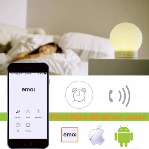 Emoi Smartlampa med inbyggd högtalare, bluetooth 4.0, app, touch