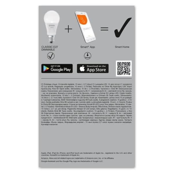 LEDVANCE BTE1 Smart+ WIFI STANDARD FROSTAD 60W E27 VARIABLE POWER-lampa