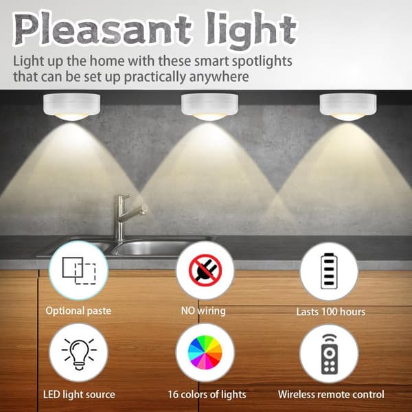 INF LED Spotlight Set – 6 stilige lys med 2 praktiske fjernkontroller