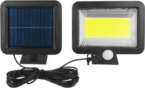 LTC COB lamp, 10 W, solar panel, motion and twilight sensor, 1800 mAh battery.
