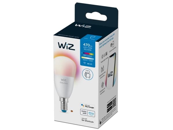 WiZ - LED-glödlampa - form: P45 - glaserad finish - E14 - 4.9 W (motsvarande 40 W) - klass F - helfärg - 2200-6500 K