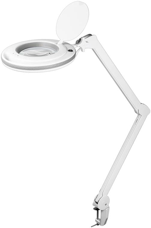 LED-forstørrelseslampe med klemme, 9 W Hvit