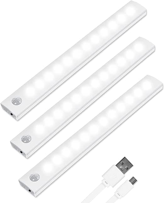 LED sensorljus , LED skåplampor , automatisk på/av LED-garderobslampa Trådlös USB uppladdningsbar med magnetremsa för garder , skåp, trappor