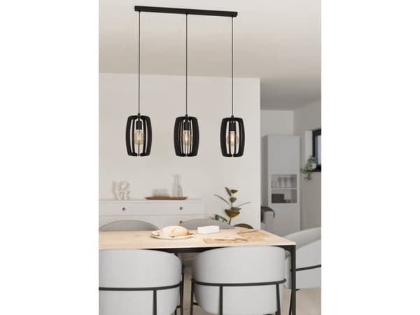 EGLO BAJAZZARA LANGT BORD 3L E27 SVART