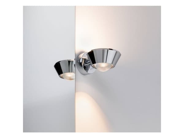 Paulmann 709.47, Overflatebehandlet, Rund, 1 ampuller, 2700 K, IP44, Kromfarget