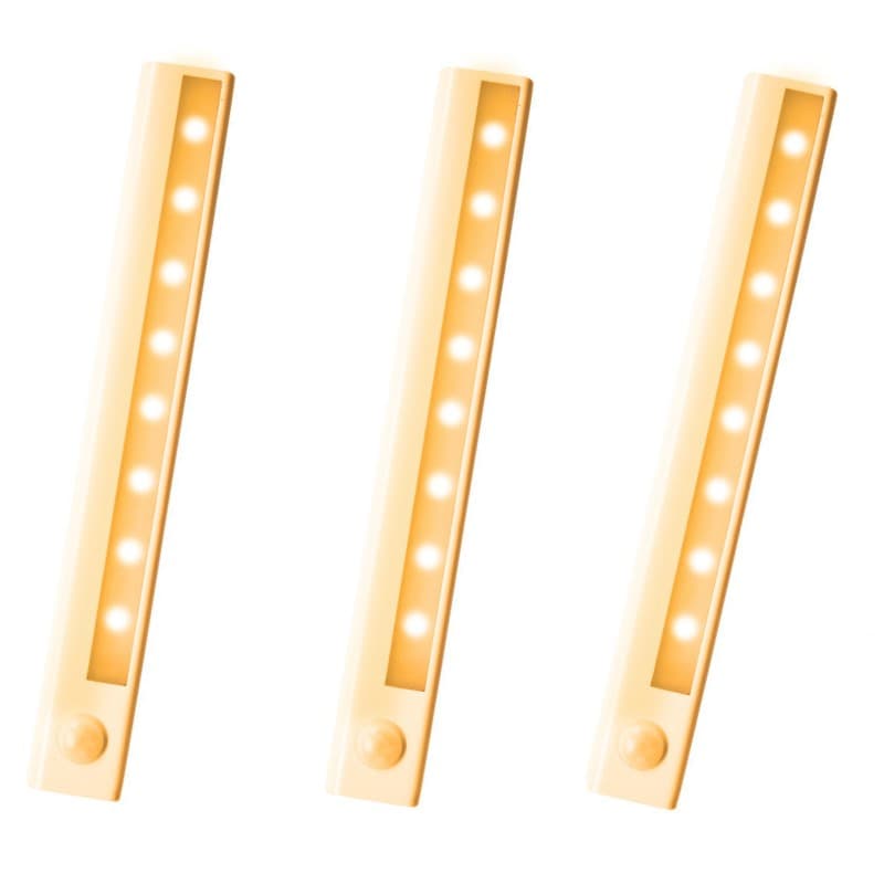 LED ljuslist med rörelsesensor 3-pack Varm vit
