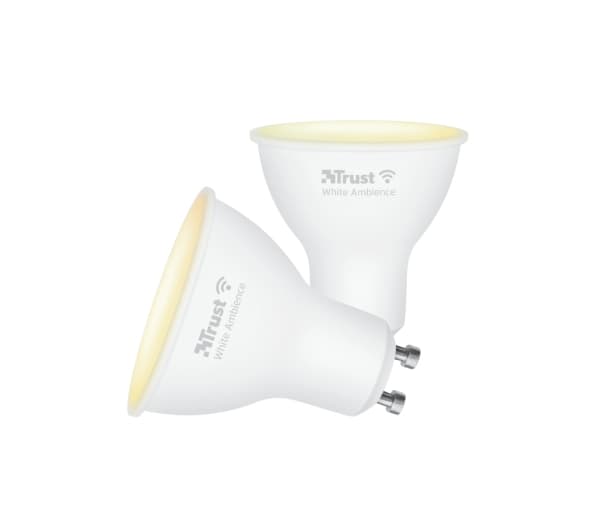 Trust Smart Home - LED-pære for søkelys - GU10 - klasse A+ - hvitt lys - 1800-6500 K - hvit (en pakke 2)