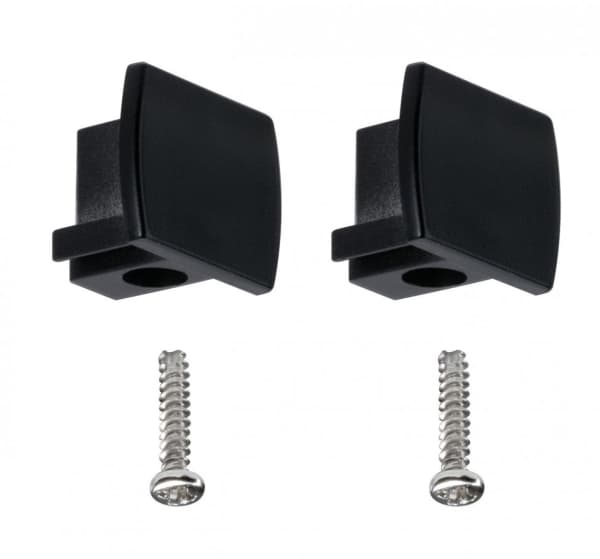 URail end cap 2 pcs. Black Matt Plastic