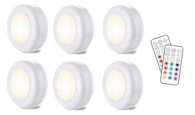 LED-spotlights 6st med 2 fjärrkontroller Vit