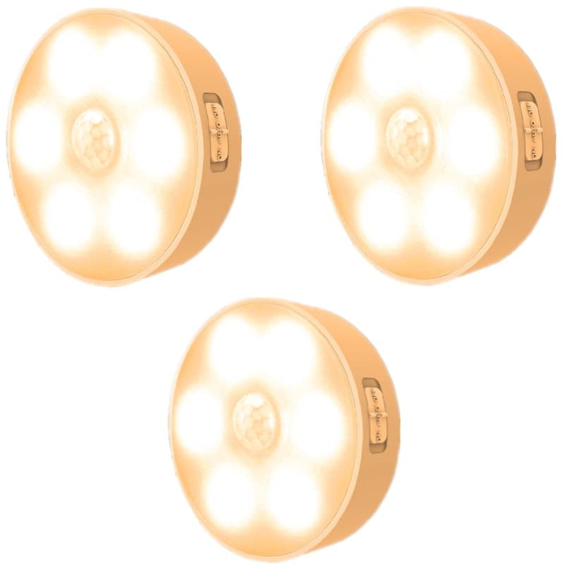 USB-lading LED nattlys 3-pakk Varm hvit
