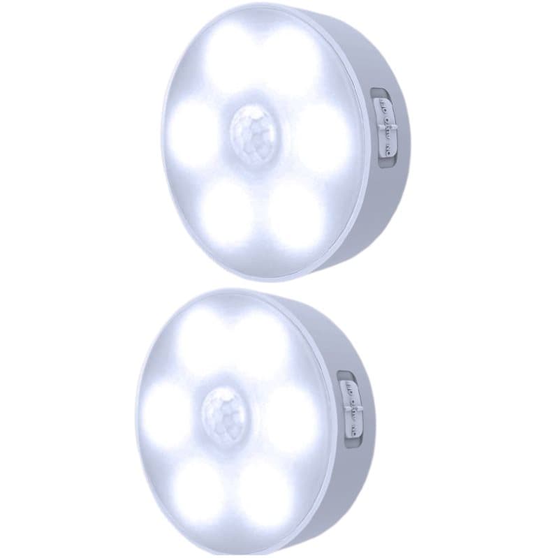 USB-lading LED nattlys 2-pak Hvit