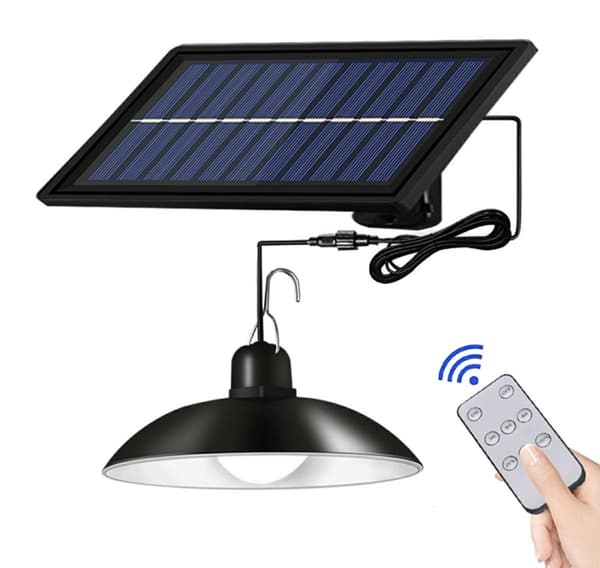 LED-valaisin, aurinkokenno, akku, hämärä- ja liiketunnistin, kaukosäädin