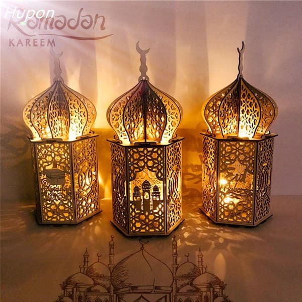 1st muslimsk festivalljus Ramadan Eid Mubarak dekorationer för hemmet LED-trälampor Eid Mubarak dekorgåvor islam festtillbehör