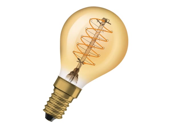 OSRAM Vintage 1906 - LED-glödlampa med filament - form: P45 - klar finish - E14 - 3.4 W (motsvarande 25 W) - klass G - varmvitt komfortljus - 2200 K