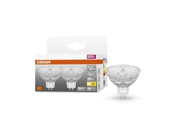 OSRAM 4058075796836 LED (RGB)-lampa EEK F (A - G) GU5.3 Reflektor 3.8 W = 35 W Varmhvid (Ø x H) 50 mm x 50 mm 2 stk