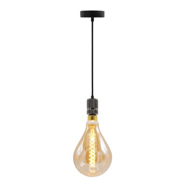 3-pack E27 dimbar XXL LED-lampa med spiralfilament och bärnstensfärgat glas - Ø160