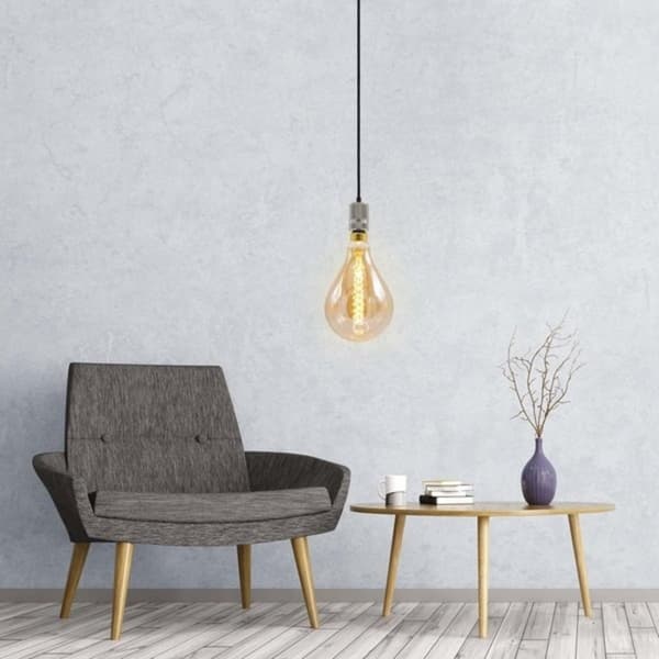 3-pack E27 dimbar XXL LED-lampa med spiralfilament och bärnstensfärgat glas - Ø160